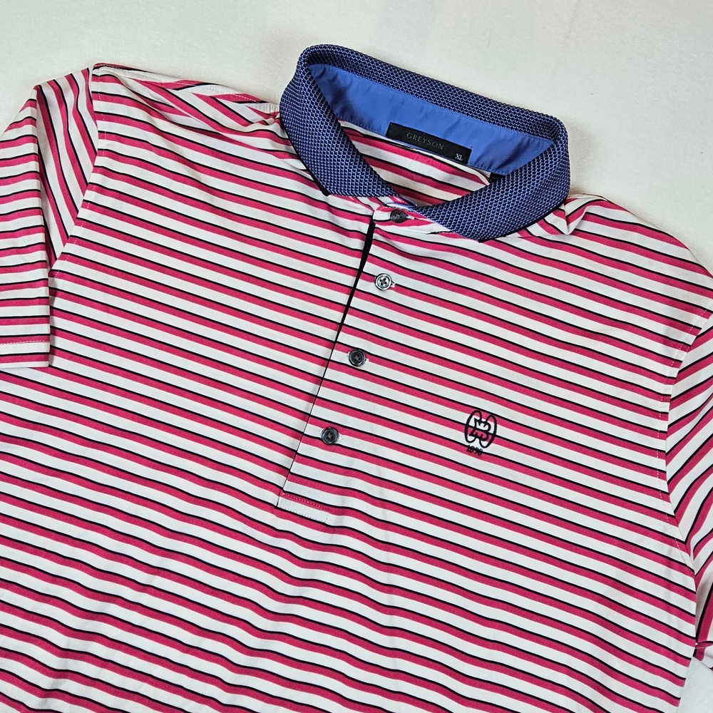 Greyson Baltimore Country Club‎ XL Performance Golf Polo Shirt Striped Stretch